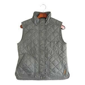 Coach Women's Quilted Military Vest Olive Green Size Medium